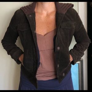 J Crew brown corduroy jacket with sweater collar